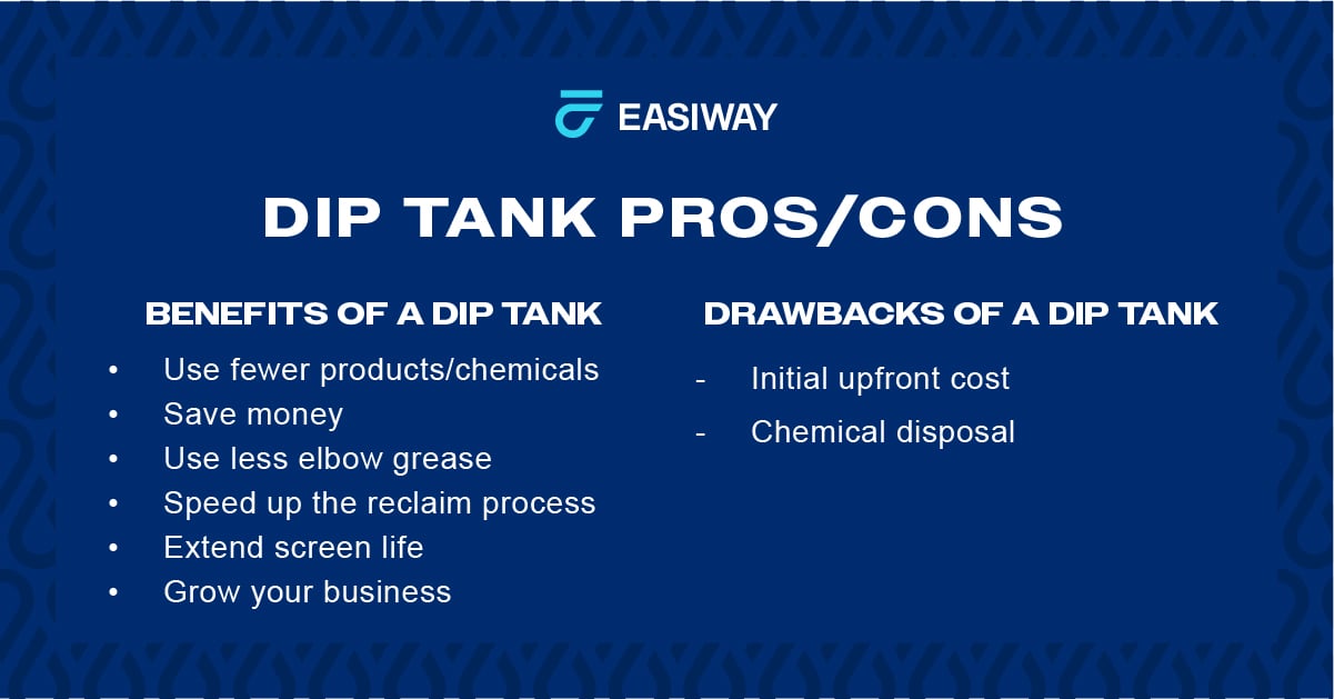 Using a dip tank pros and cons table 